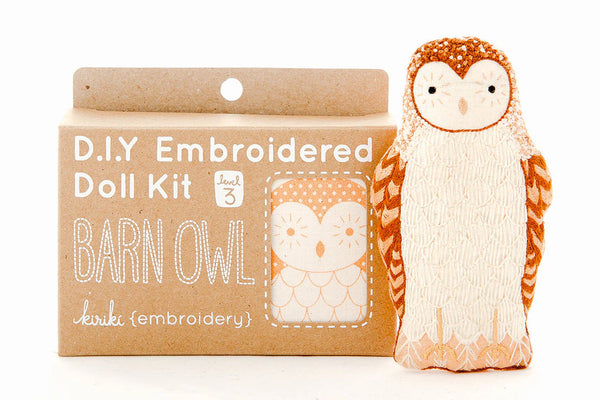 Barn Owl D.I.Y Embroidered Doll Kit by Kiriki Press