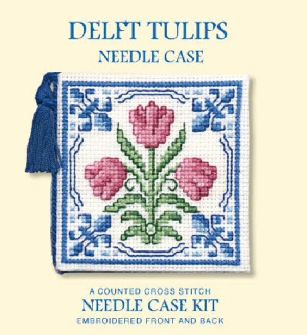 Delft Tulips Needle Case Kit by Textile Heritage