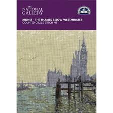 The Thames Below Westminster, Monet- The National Gallery - Cross Stitch Kit by DMC