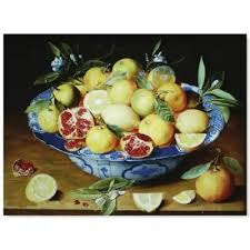 Lemon and Pomegranates - Tapestry Canvas by Collection D'Art 12989