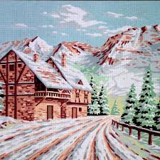 Snowy Scene Tapestry Canvas by Gobelin 14.838