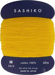 Sashiko Thin Thread 40m - Yellow 204