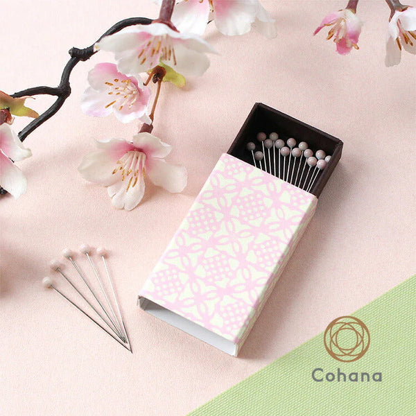 Cohana - Sewing Pins in Haibara Chiyogami Mini Box - Sakura (Pink) 2025 Limited Edition 45-347