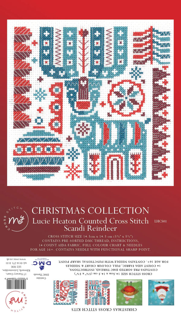 Scandi Reindeer Cross Stitch Kit LHCS01 Christmas Collection by My Cross Stitch