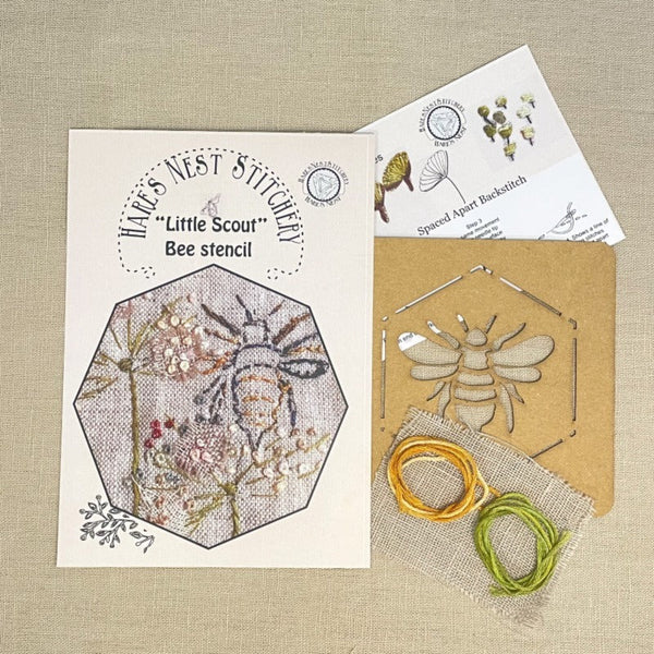 Little Scout - Bee Stencil Kit by Hare's Nest Stitchery