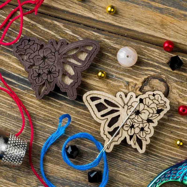 Floral Butterfly Magnetic Double Sided Needle Minder FLMH-061 by Wonderland Crafts