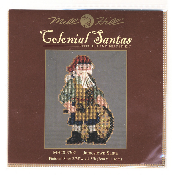 Jamestown Santa - Mill Hill Colonial Santas Stitched and Beaded Ornament Kit (MH20-3302)