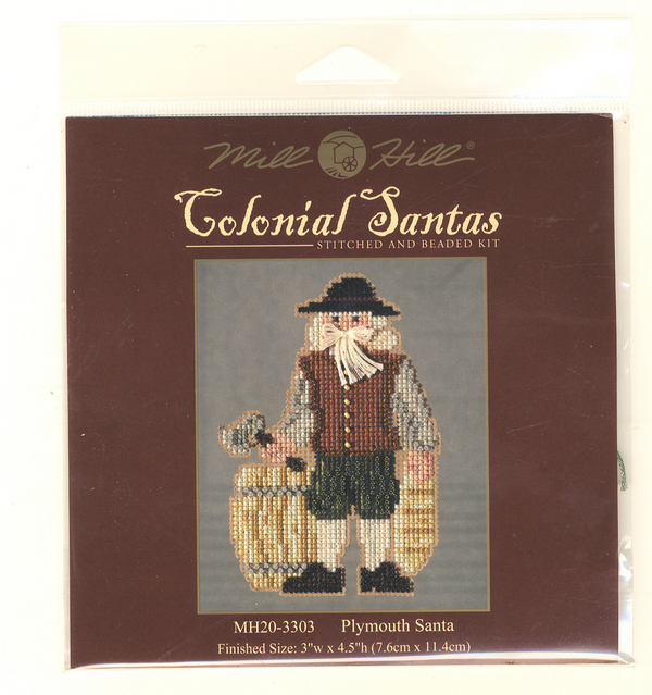 Plymouth Santa - Mill Hill Colonial Santas Stitched and Beaded Ornament Kit (MH20-3303)