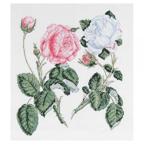 Floragenius Pink Centifolia & White Roses by Stark Cross Stitch Kit by My Cross Stitch FGCS09