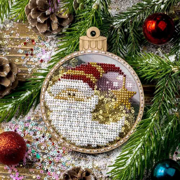 Santa Beaded Christmas Decoration Kit FLPL-061 by Wonderland Crafts
