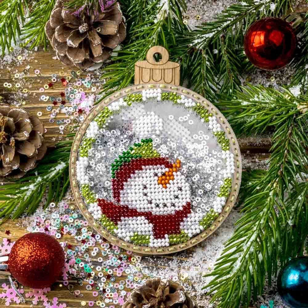Snowman and Santa Beaded Christmas Decoration Kit FLPL-064 by Wonderland Crafts