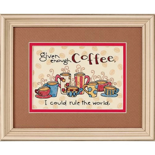 Enough Coffee Stamped Cross Stitch Kit by Dimensions 65019
