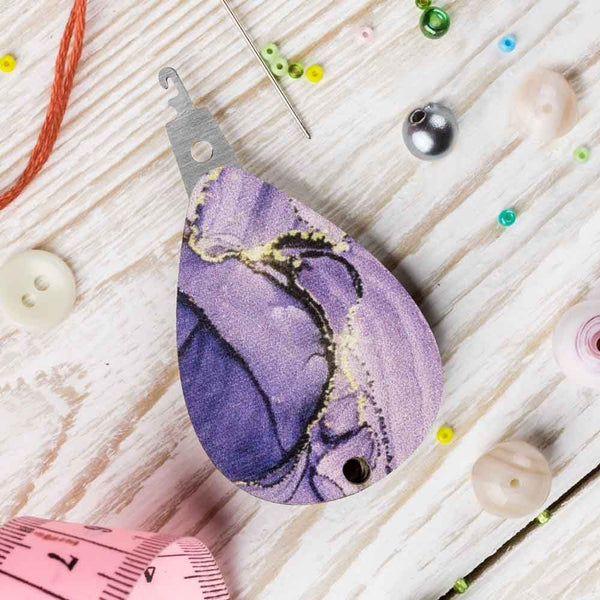 Purple Brush Strokes Needle Threader FLNT-028 by Wonderland Crafts