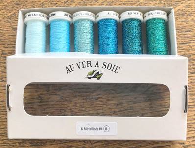 Au Ver A Soie - 6 Pack of Metallic #4 Blue Ice Thread