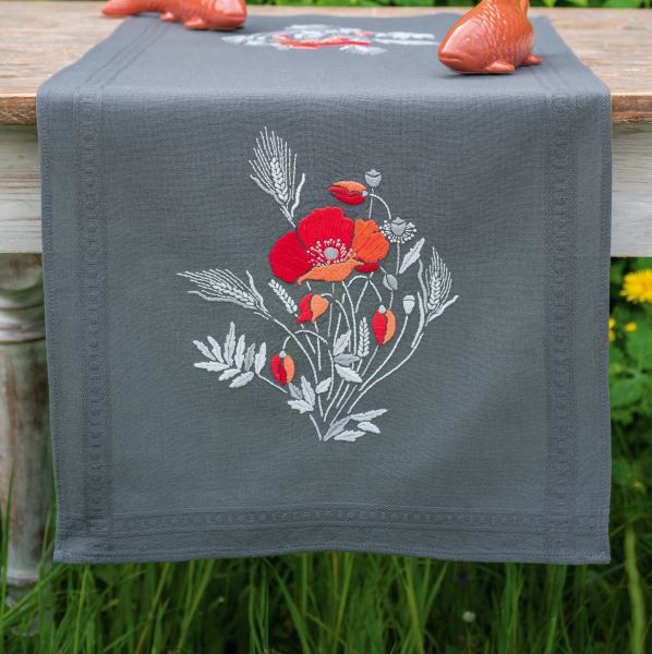 Poppies Embroidered Table Runner Kit by Vervaco PN-0180735