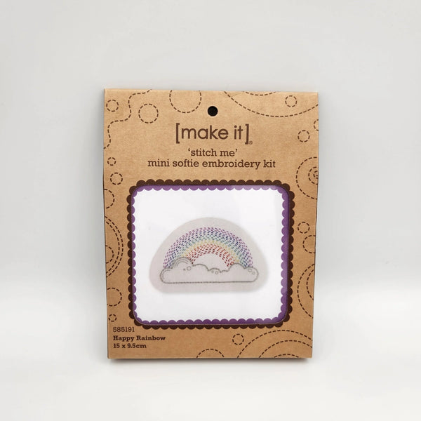 Happy Rainbow Mini Softie Embroidery Kit by Make It 585191