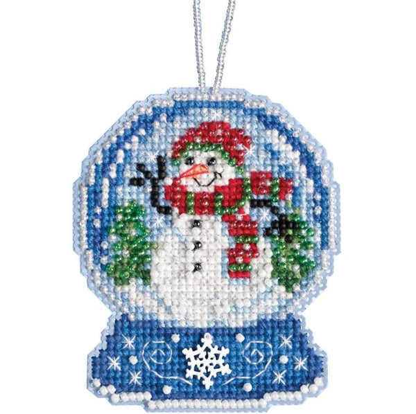 Snowman Globe Snow Beaded Cross Stitch Kit MH16-1933 by Mill Hill