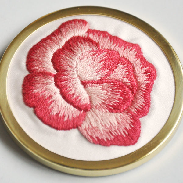 Silk Shading English Rose Hand Embroidery Kit - The Bluebird Embroidery Co.