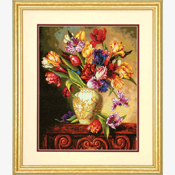 Parrot Tulips Cross Stitch Kit 70-35305 Gold Collection by Dimensions