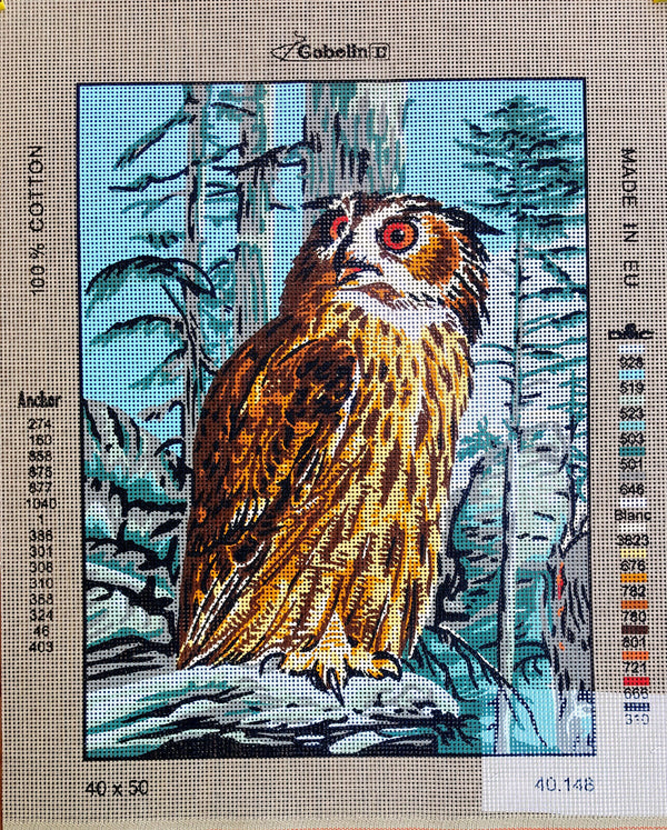 Owl Tapestry Canvas by Gobelin 40.148