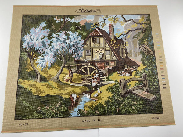 Cottage River Tapestry Canvas by Gobelin 10.532