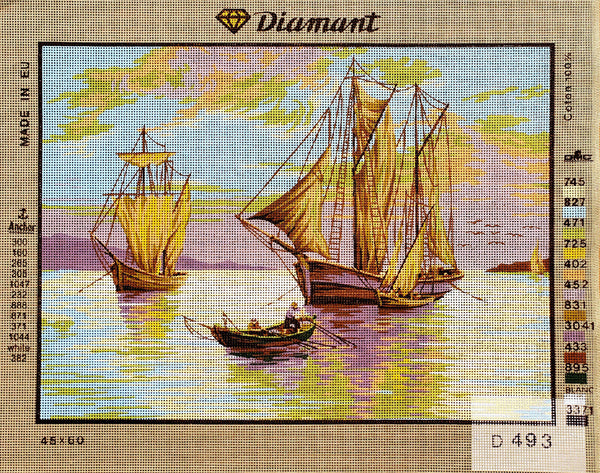 Sailing Ships D 493 - Tapestry Canvas by Diamant