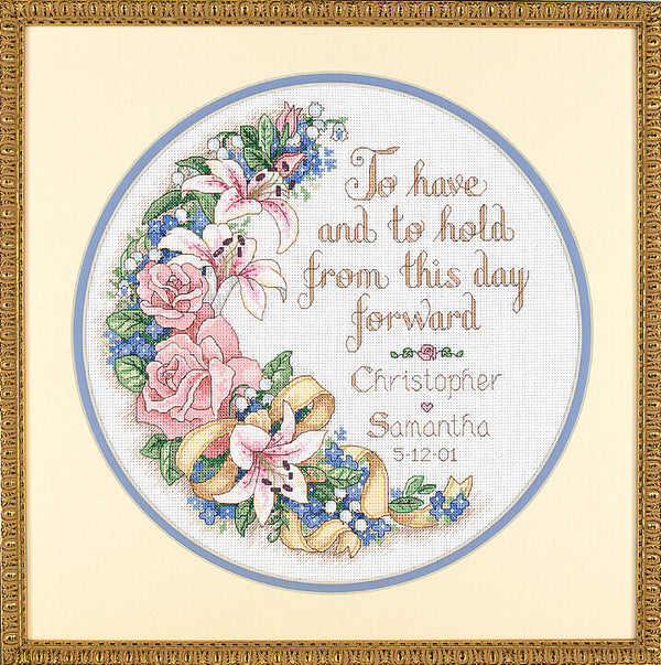 To Have and To Hold Wedding Record Cross Stitch Kit 3892 by Dimensions