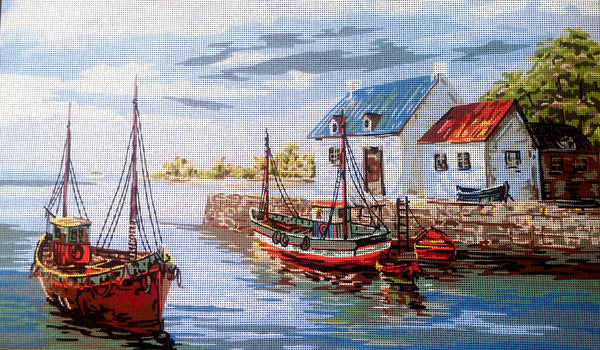 Fishing Village Tapestry Canvas by Gobelin L 10.546