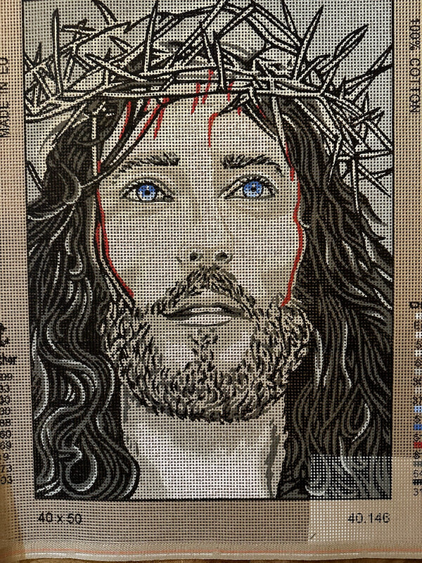 Jesus with a Crown of Thorns Tapestry Canvas by Gobelin L 40.146