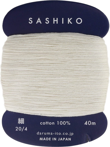 Sashiko Thin Thread 40m - White 202