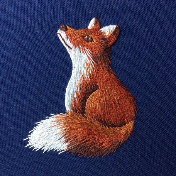 Silk Shading Fox Hand Embroidery Kit - The Bluebird Embroidery Co.