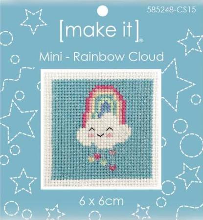 Rainbow Cloud Mini Cross Stitch Kit by Make It 585248-CS15