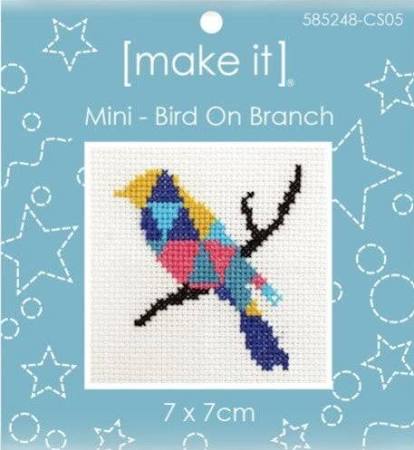 Bird On Branch Mini Cross Stitch Kit by Make It 585248-CS05