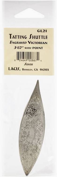 Tatting Shuttle Engraved Victorian Silver GL21 by Lacis