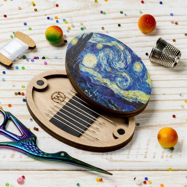 Starry Night Oval Magnetic Needle Case FLZB(N)-151 by Wonderland Crafts