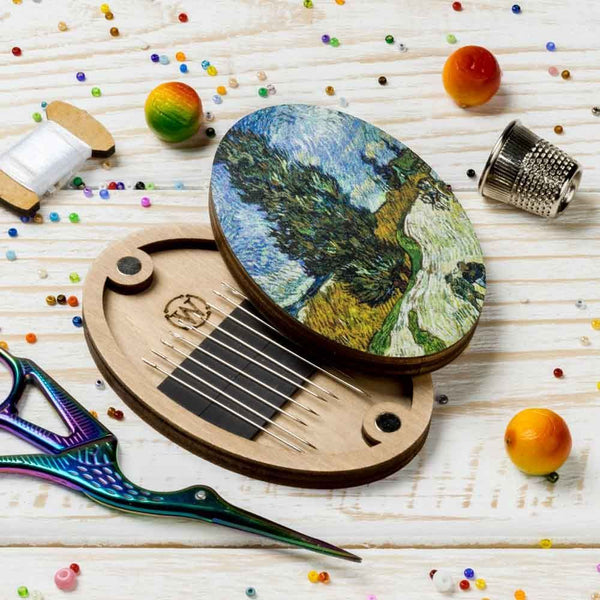 Wheat Field with Cypress Oval Magnetic Needle Case FLZB(N)-152 by Wonderland Crafts
