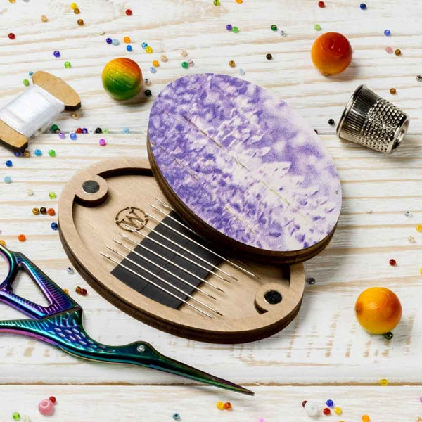 Purple Dreaming Oval Magnetic Needle Case FLZB(N)-159 by Wonderland Crafts