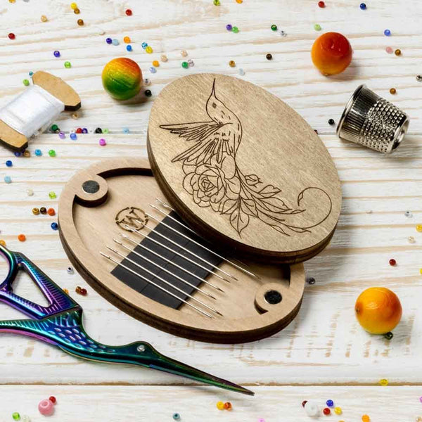 Floral Flight Oval Magnetic Needle Case FLZB(N)-176 by Wonderland Crafts