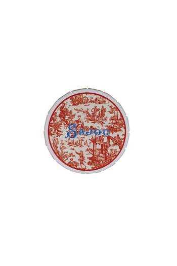 Sajou Click Clack Tin Small - Red Toile de Jouy on White Base