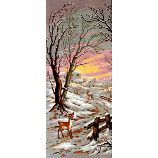 Fawn in Snow H 322- Tapestry Canvas by Diamant