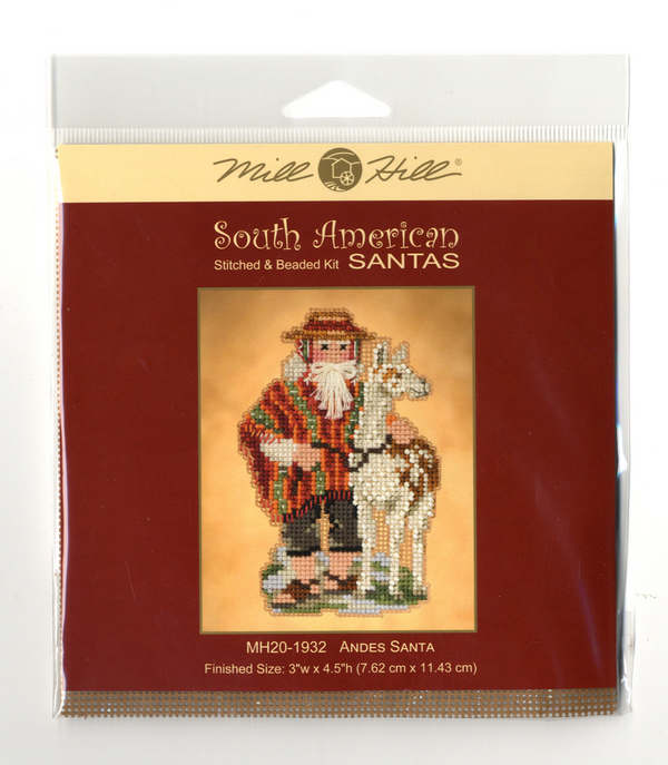 Andes Santa - Mill Hill South American Santas Stitched and Beaded Ornament Kit (MH20-1932)