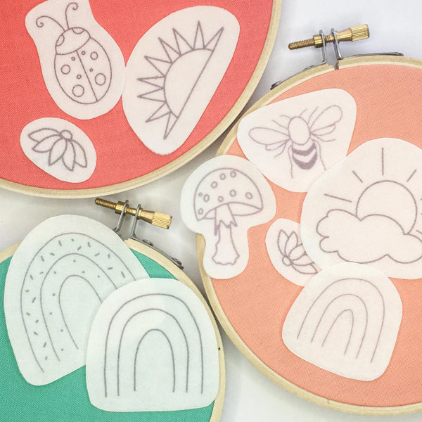 Sunny Rainbows Stick and Stitch Embroidery Stickers (10)