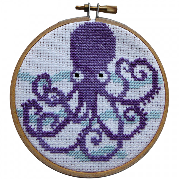 Mini Octopus Round Cross Stitch Kit By Make It MIM.017