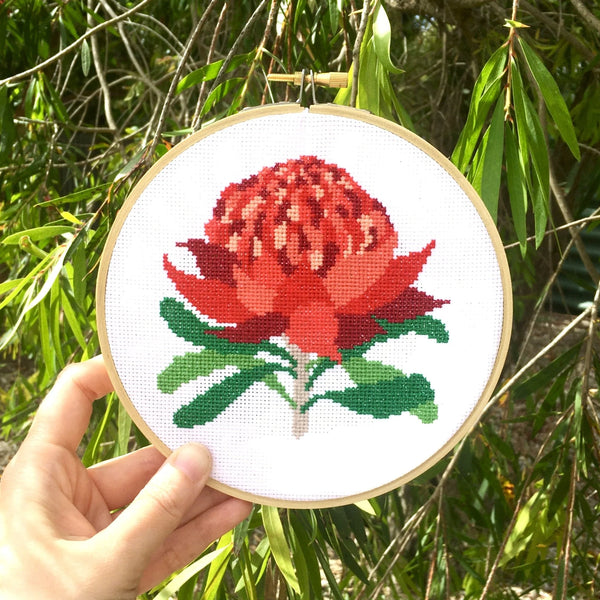 Waratah Cross Stitch Kit by Craft Make Do