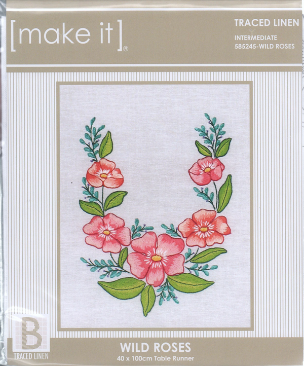 Wild Roses Table Runner - Traced Linen 585245 by Make-It