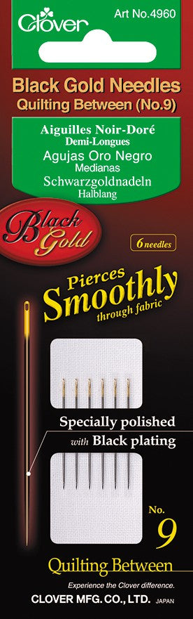 Clover Black Gold Needles - Quilting/Between