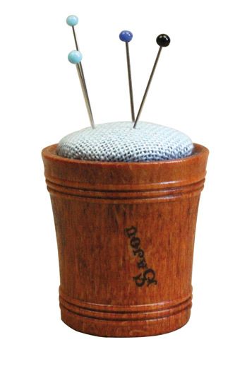 Sajou Wooden Pin Cushion - Sky Blue Linen